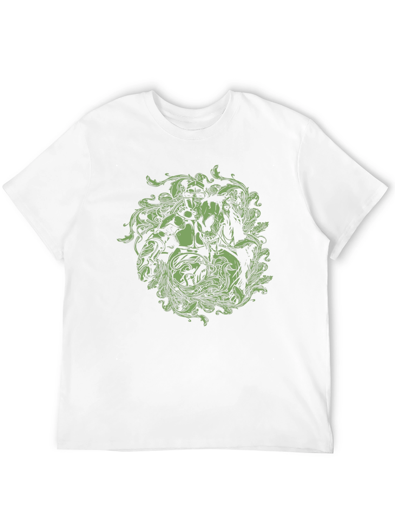 Black Graphic T-Shirt - Knight and Skull