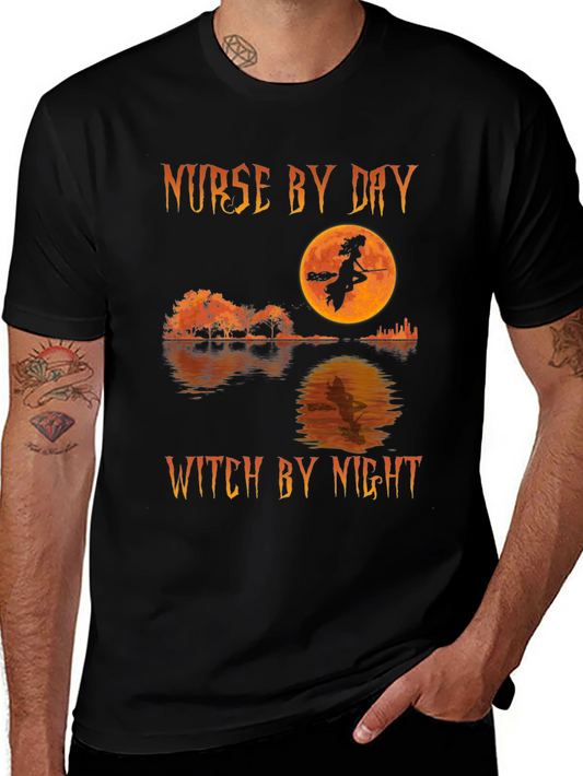 Nurse by Day Witch by Night Halloween T-Shirt