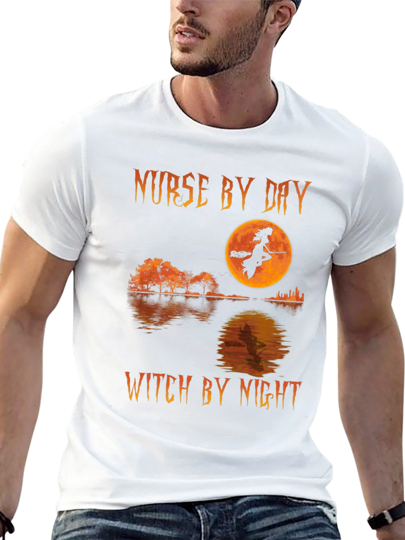 Nurse by Day Witch by Night Halloween T-Shirt