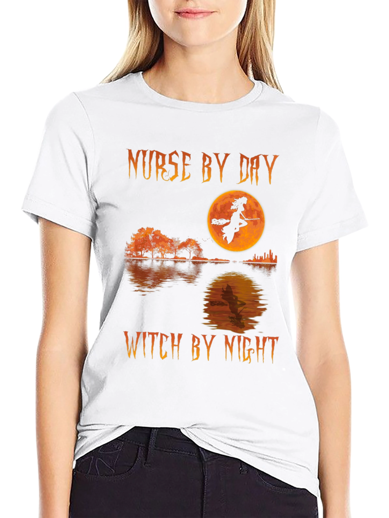 Nurse by Day Witch by Night Halloween T-Shirt