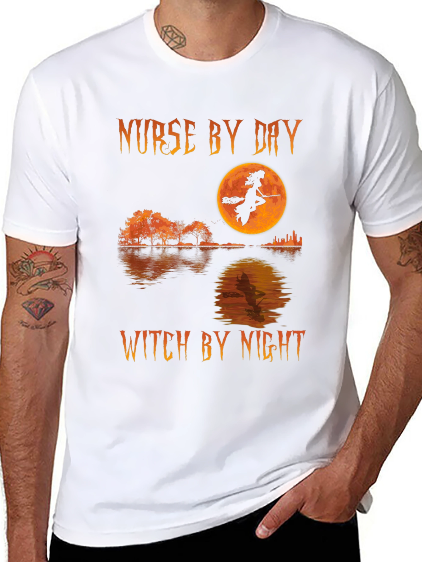Nurse by Day Witch by Night Halloween T-Shirt