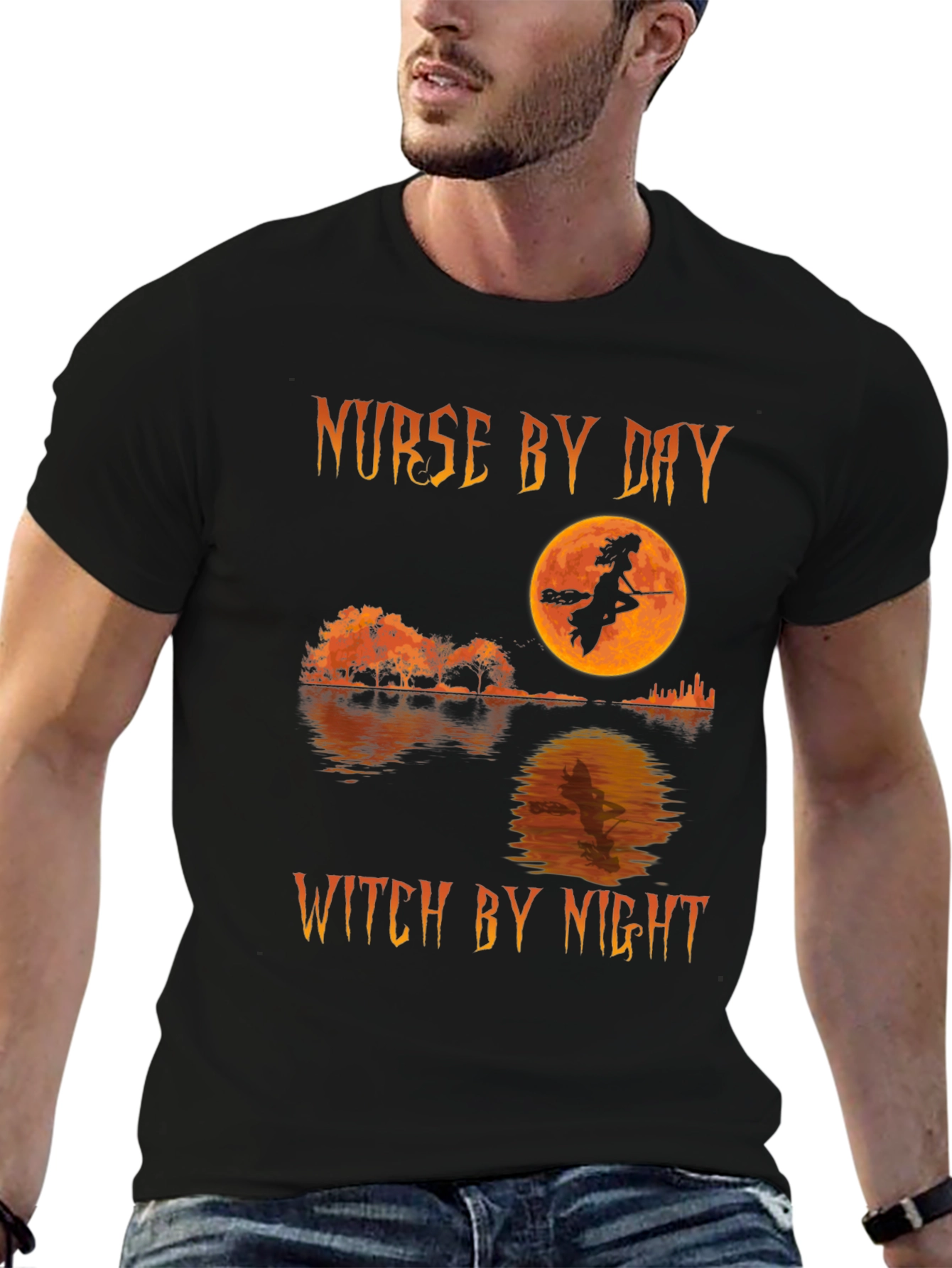 Nurse by Day Witch by Night Halloween T-Shirt