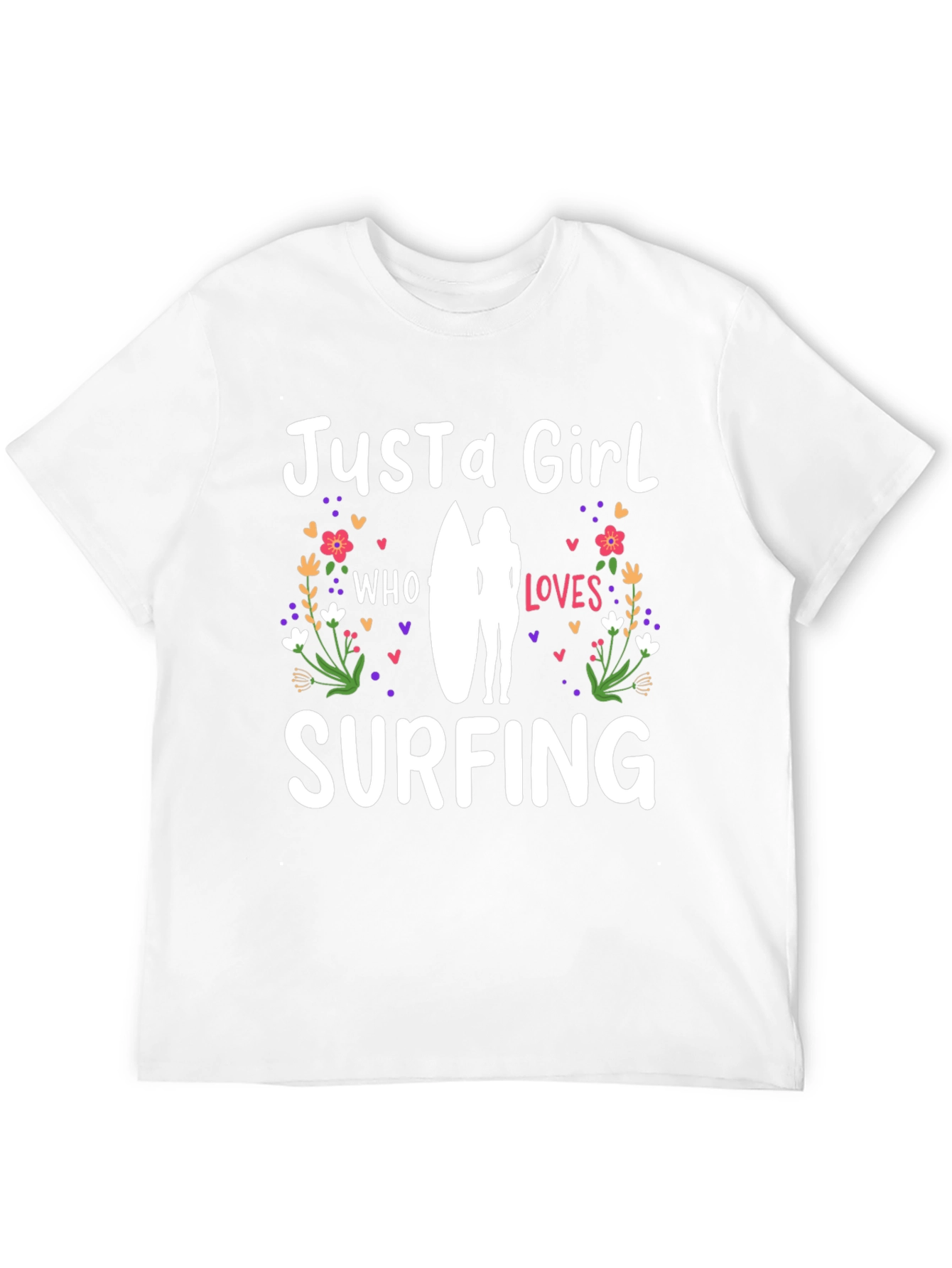 Just a Girl Who Loves Surfing Black T-Shirt
