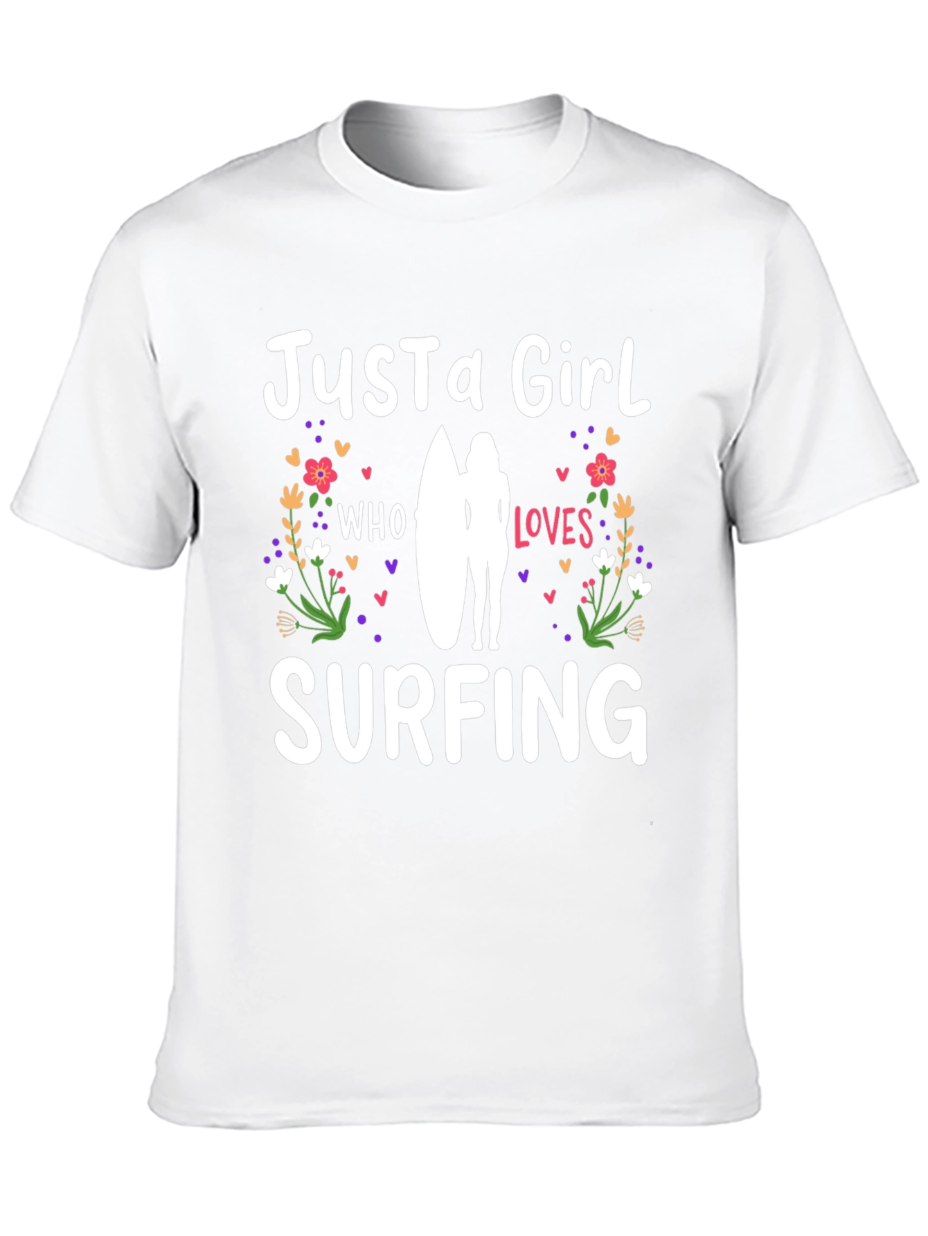Just a Girl Who Loves Surfing Black T-Shirt