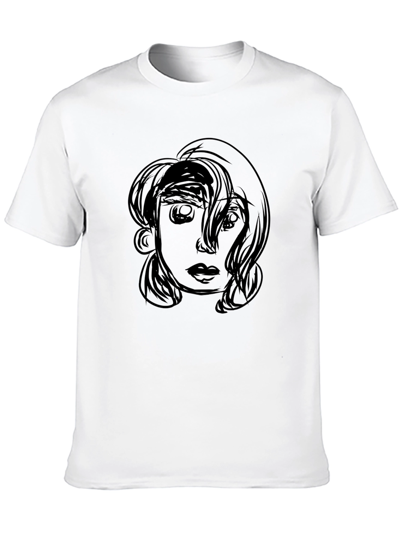 Sketch Face Graphic Black T-Shirt