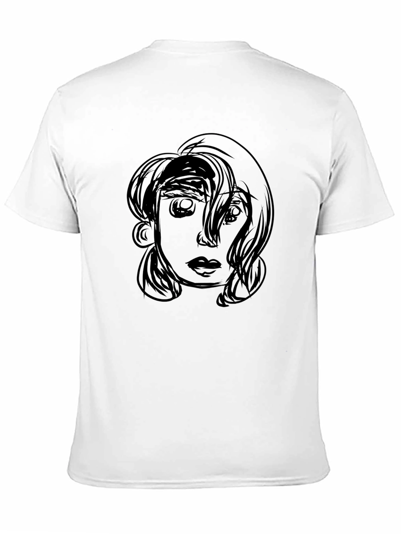 Sketch Face Graphic Black T-Shirt