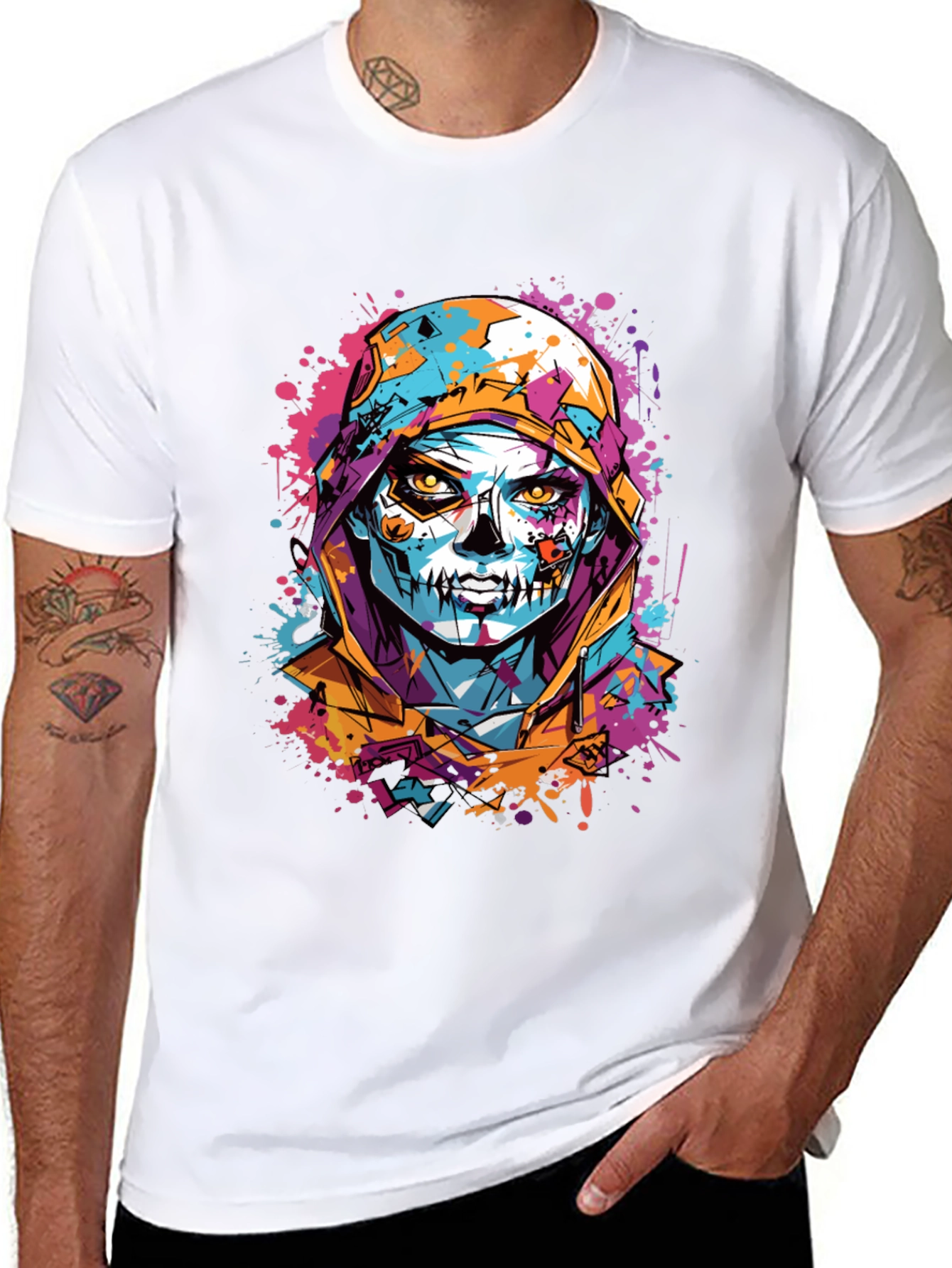 Skull Art Print T-Shirt - Unique Graphic Tee
