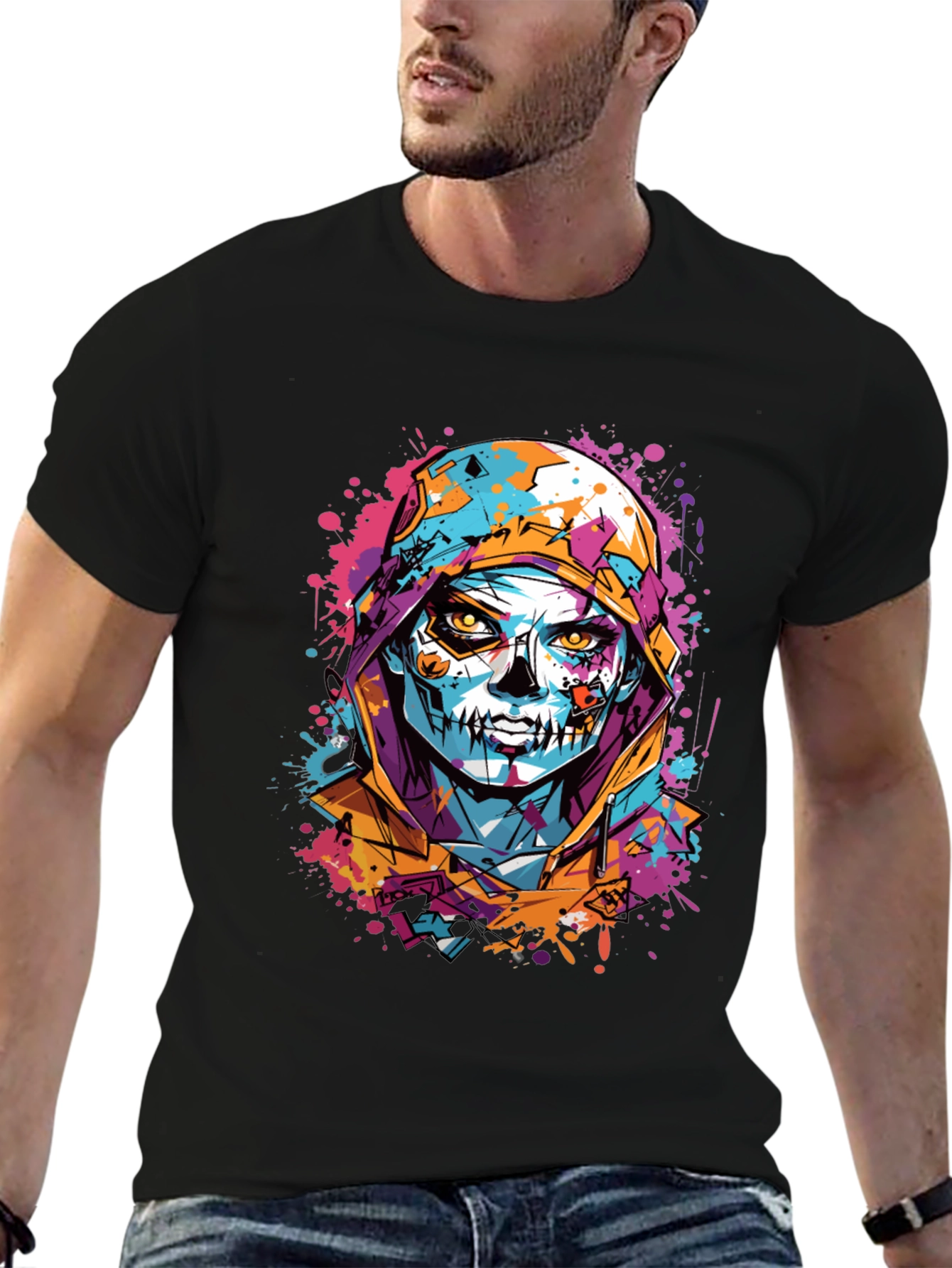 Skull Art Print T-Shirt - Unique Graphic Tee