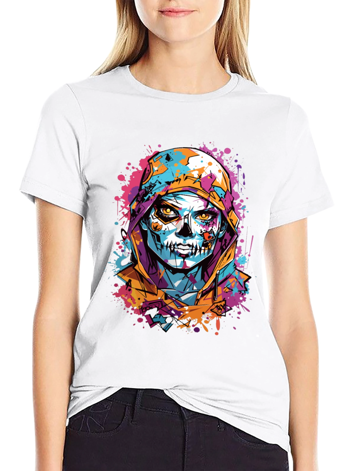 Skull Art Print T-Shirt - Unique Graphic Tee