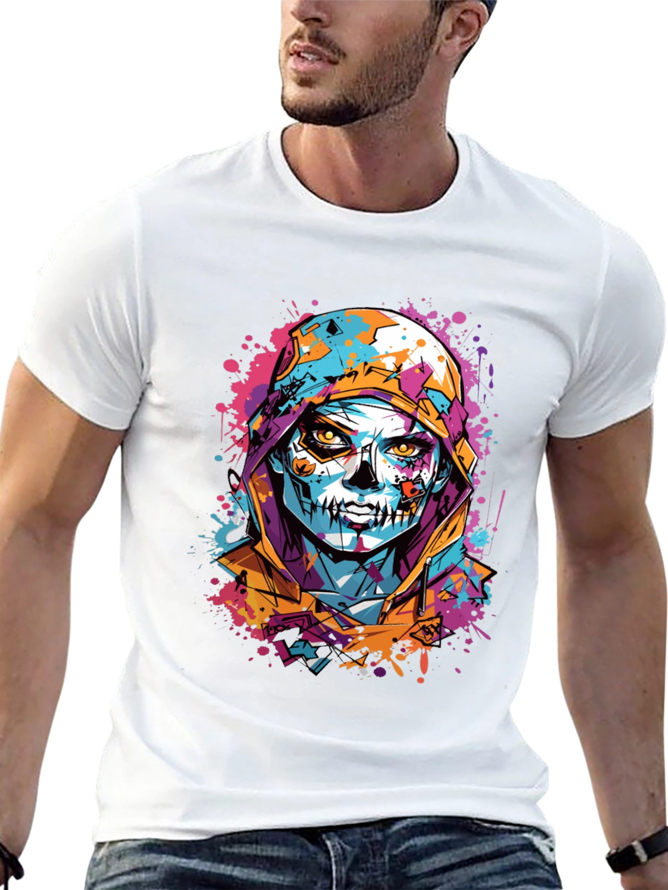 Skull Art Print T-Shirt - Unique Graphic Tee