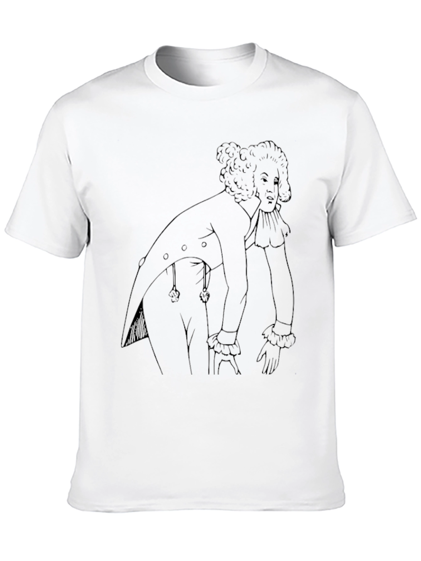 Retro Black T-Shirt with Line Art Design