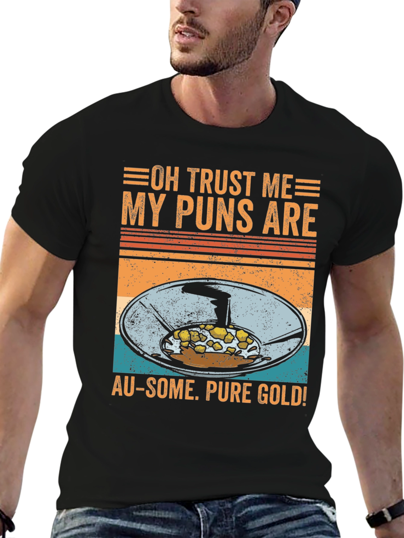 Funny Gold Panning Pun T-Shirt - Au-some Puns