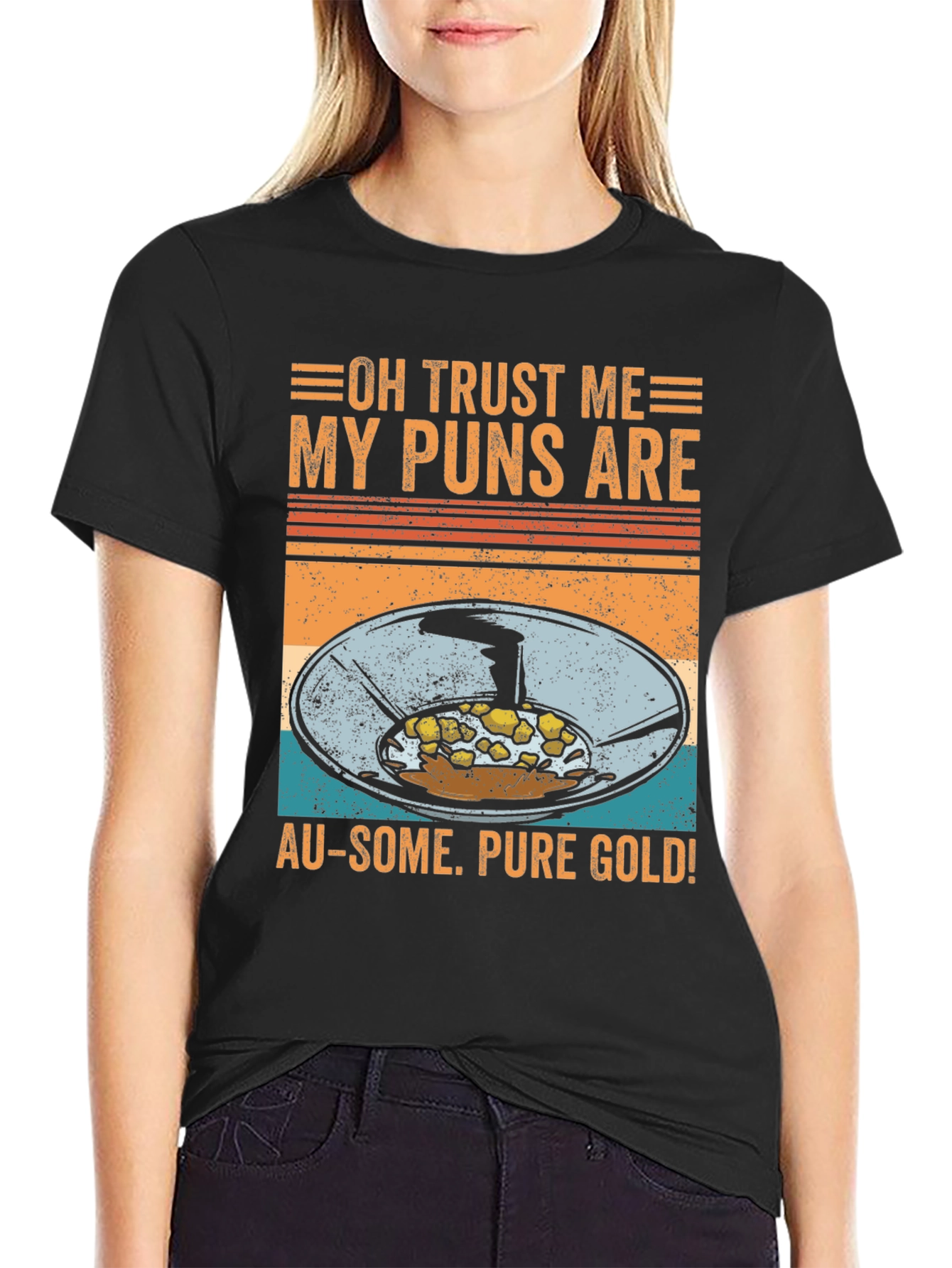 Funny Gold Panning Pun T-Shirt - Au-some Puns