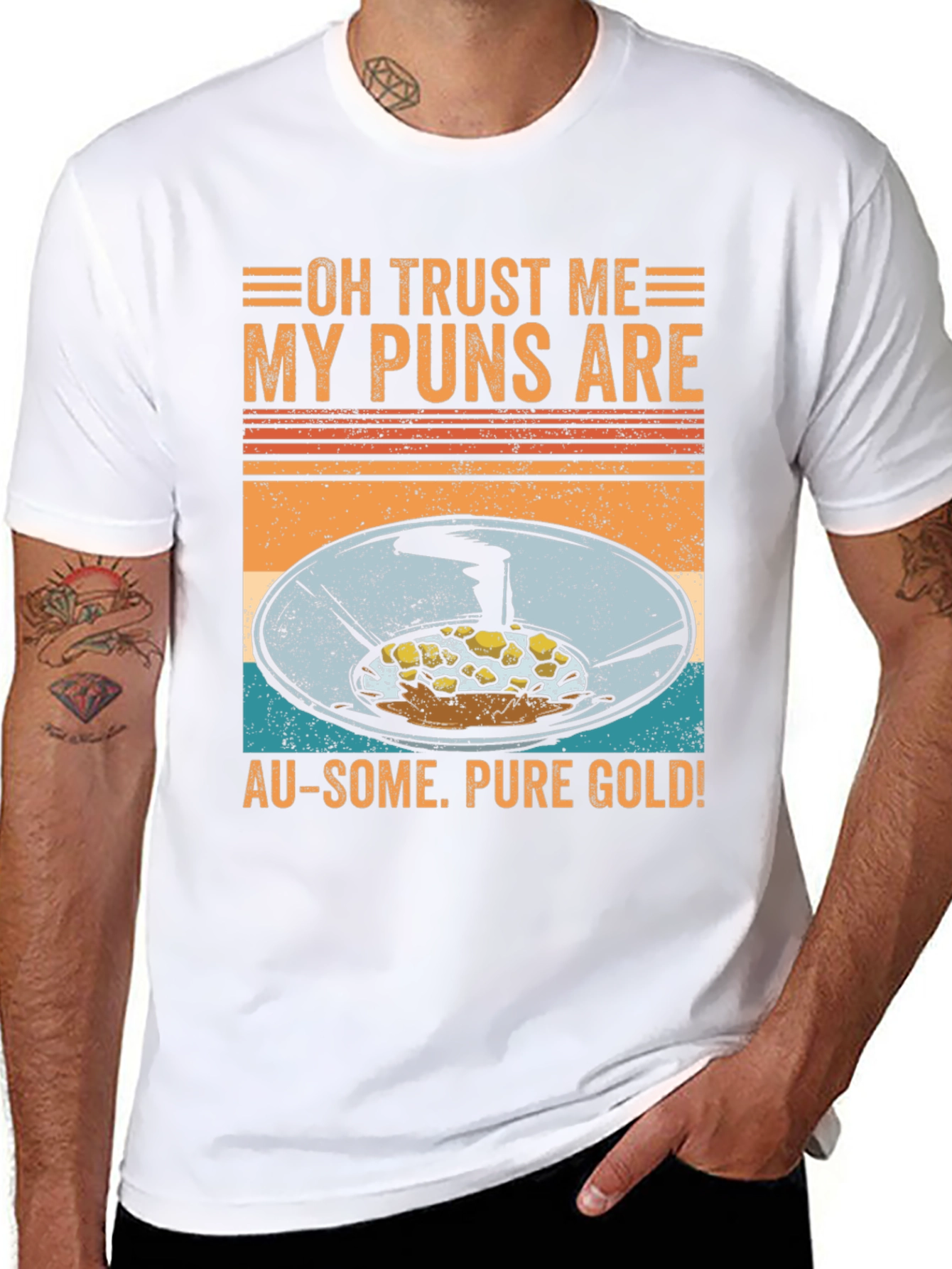 Funny Gold Panning Pun T-Shirt - Au-some Puns