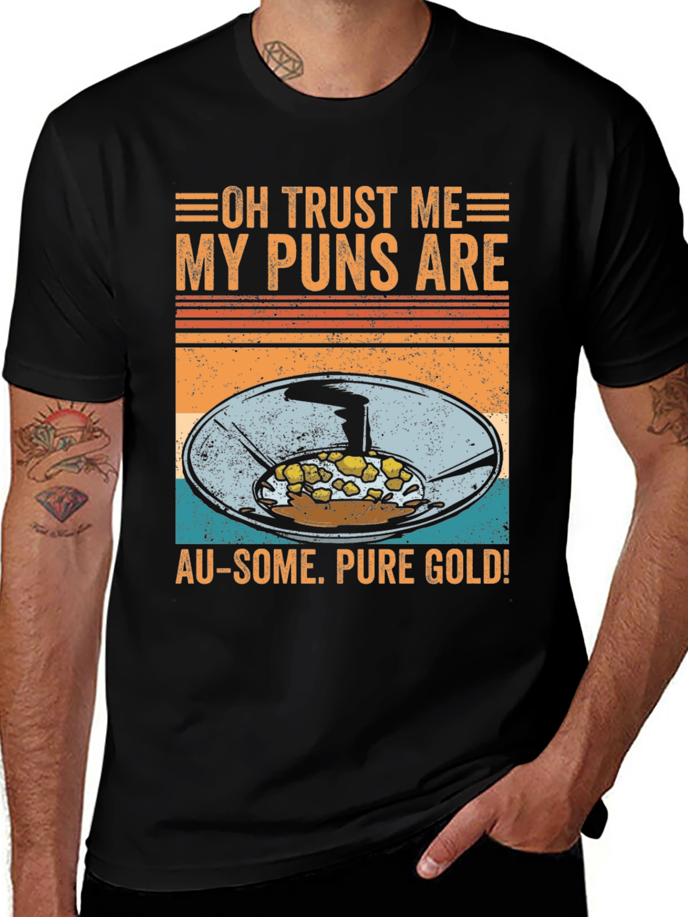 Funny Gold Panning Pun T-Shirt - Au-some Puns