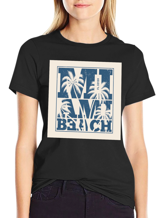 Miami Beach Palm Tree Graphic T-Shirt