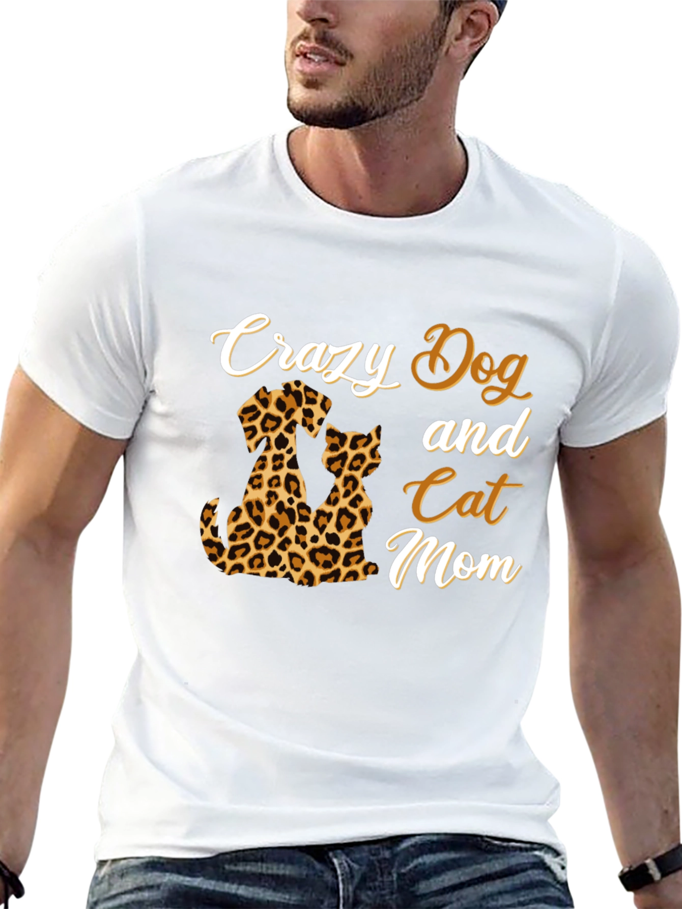 Crazy Dog and Cat Mom Graphic T-Shirt