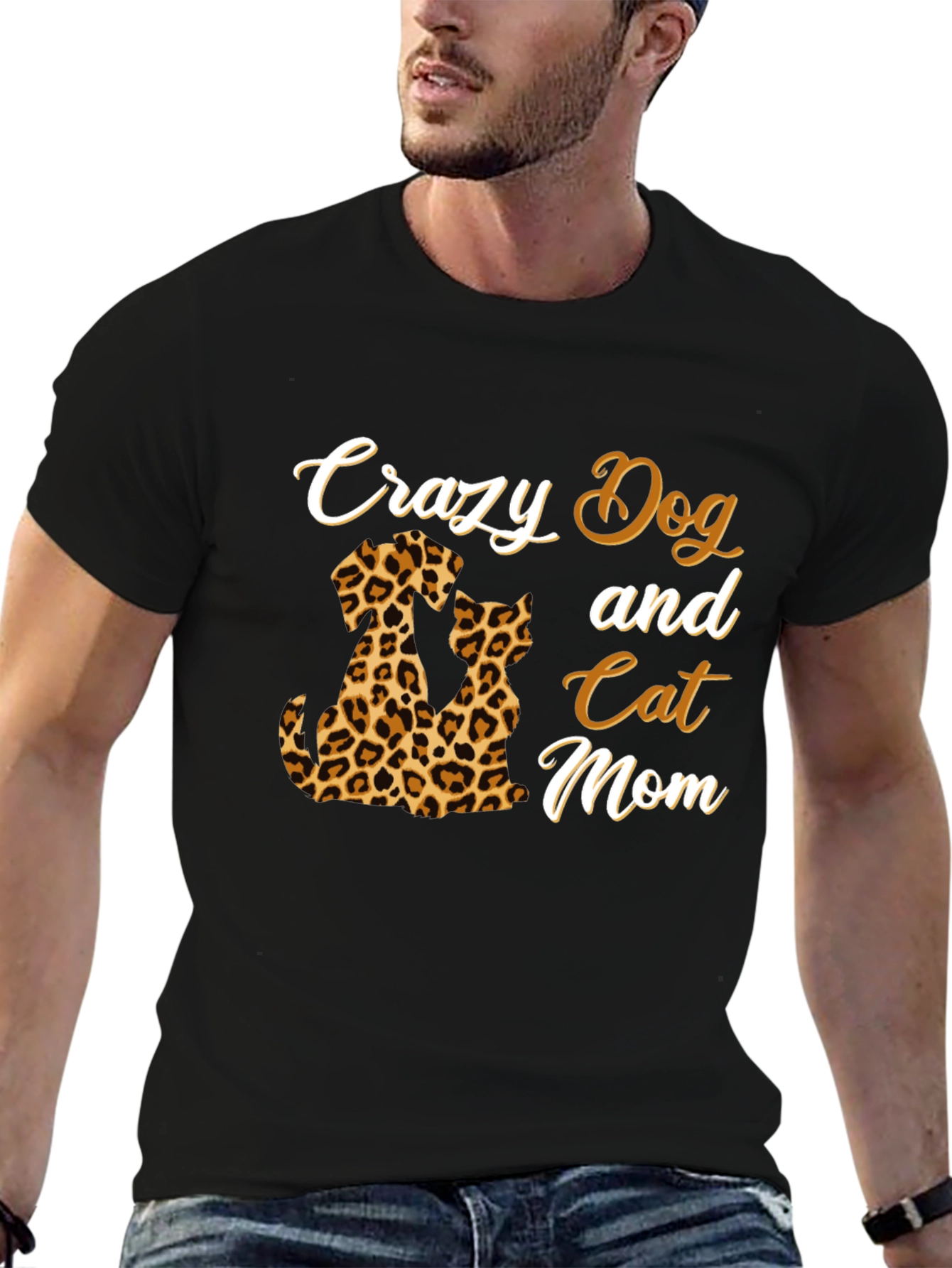 Crazy Dog and Cat Mom Graphic T-Shirt