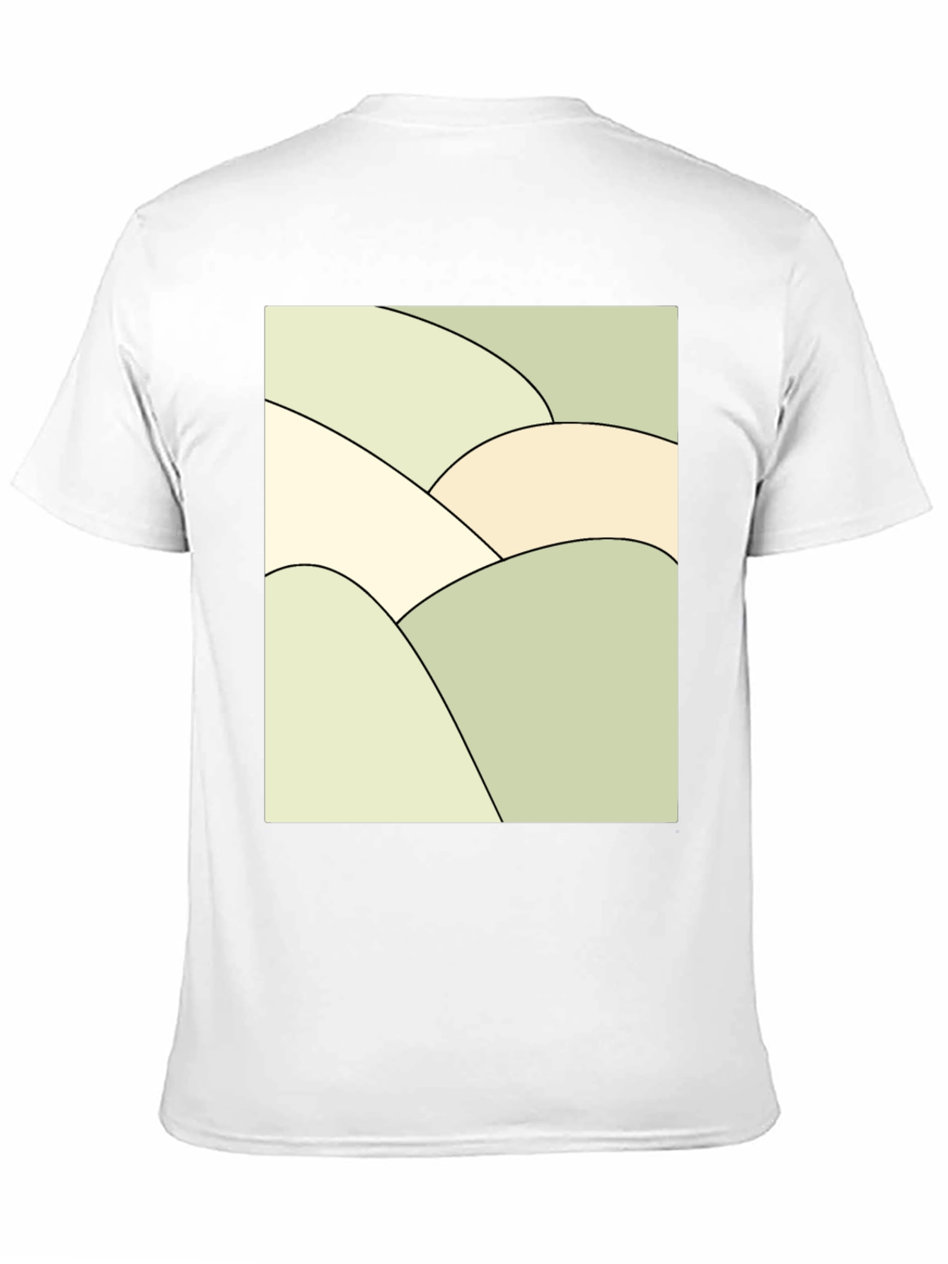 Abstract Hills Graphic Tee - Black Cotton Blend
