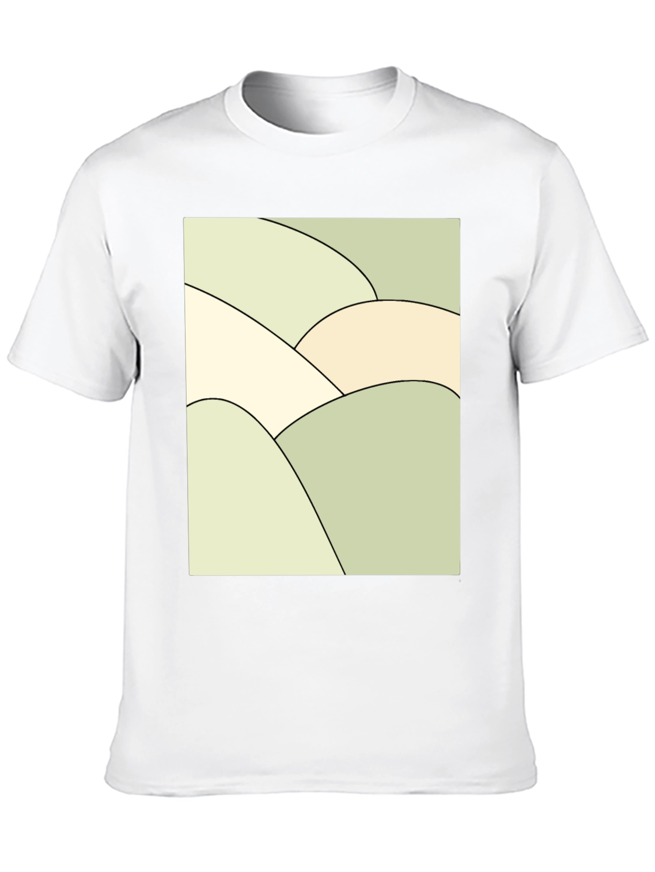 Abstract Hills Graphic Tee - Black Cotton Blend