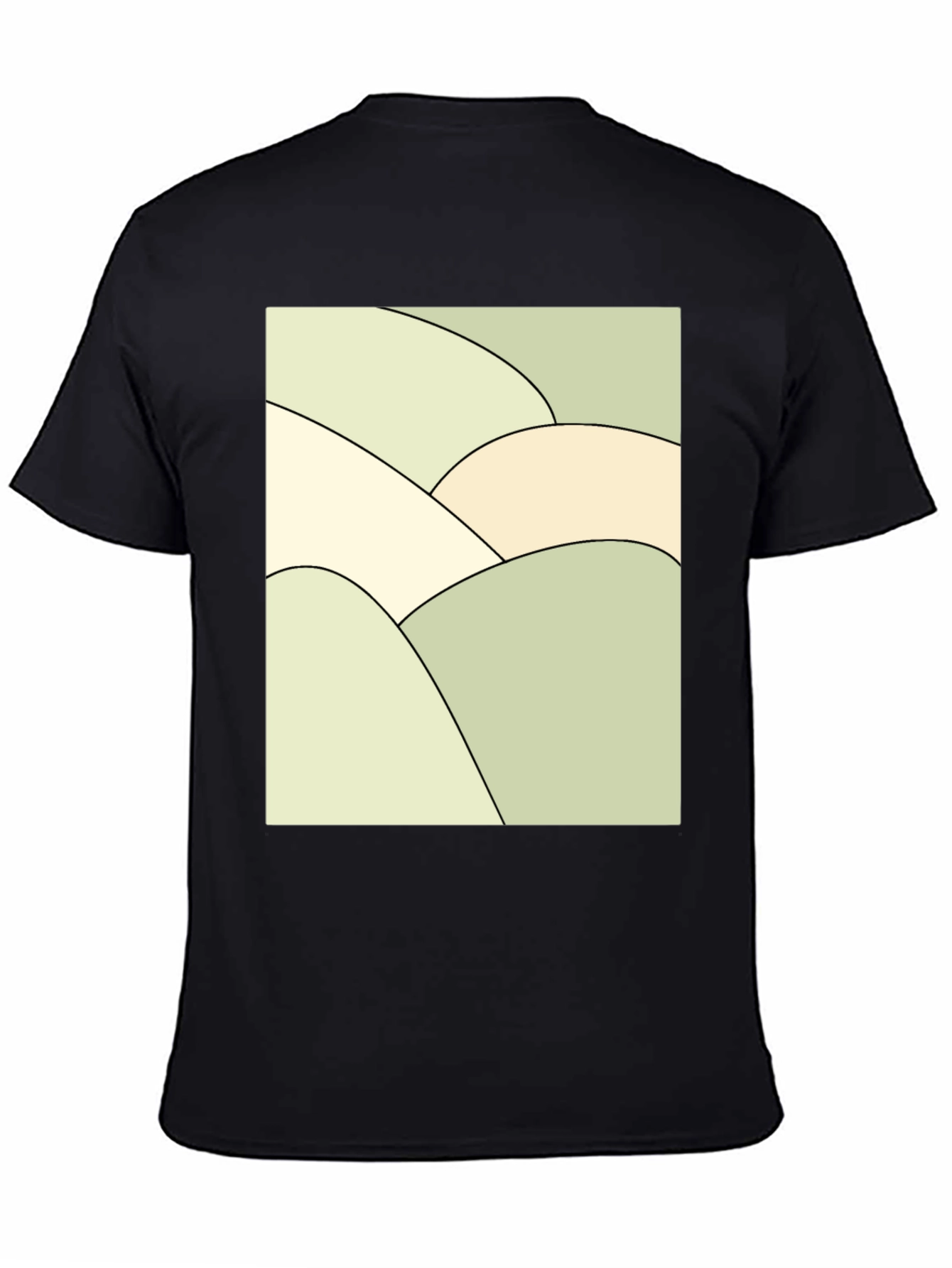 Abstract Hills Graphic Tee - Black Cotton Blend