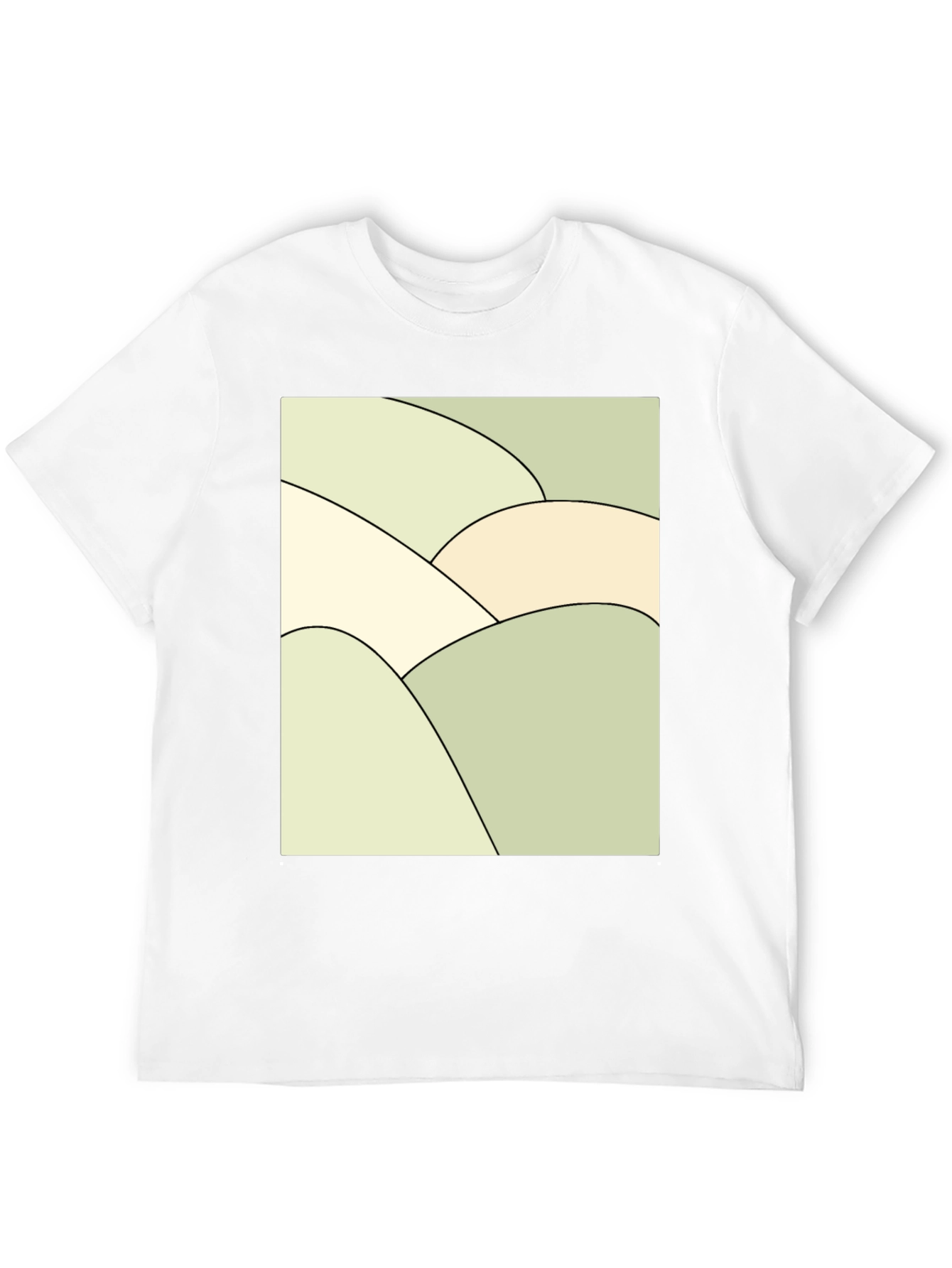 Abstract Hills Graphic Tee - Black Cotton Blend