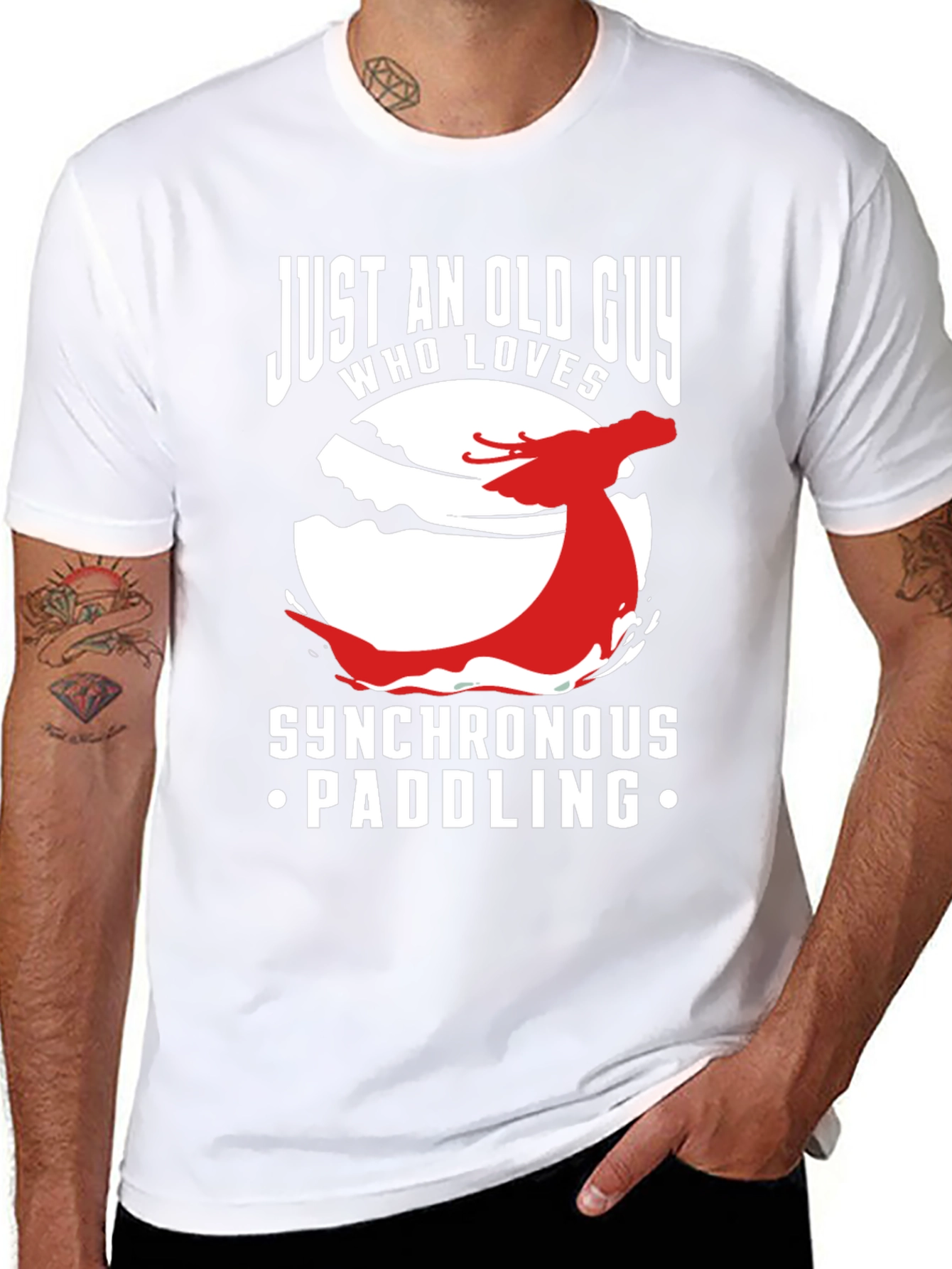 Synchronous Paddling T-Shirt - Old Guy Dragon Boat Tee