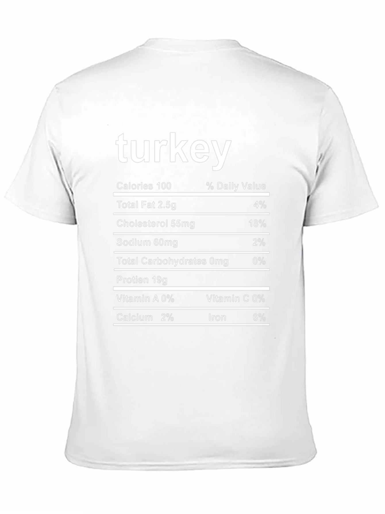 Turkey Nutrition Facts Black T-Shirt