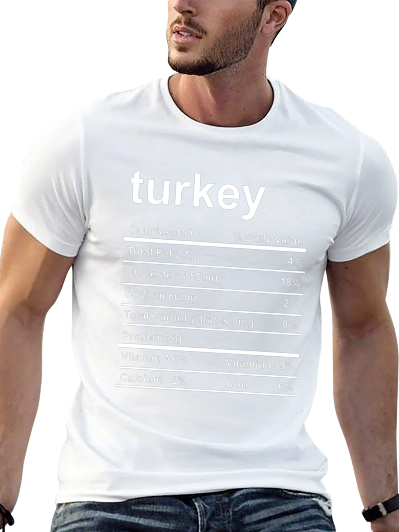 Turkey Nutrition Facts Black T-Shirt