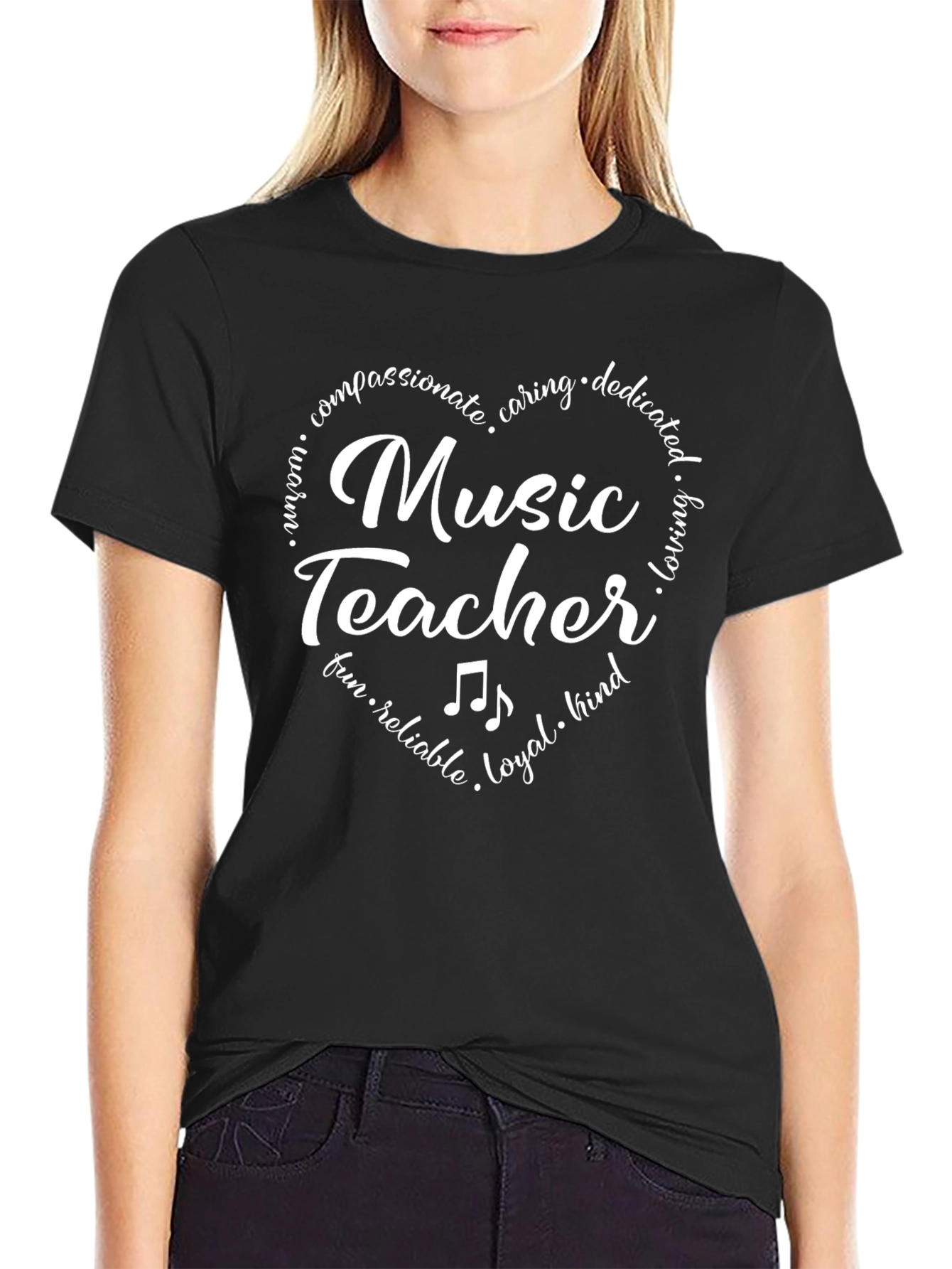 Music Teacher Heart Graphic T-Shirt