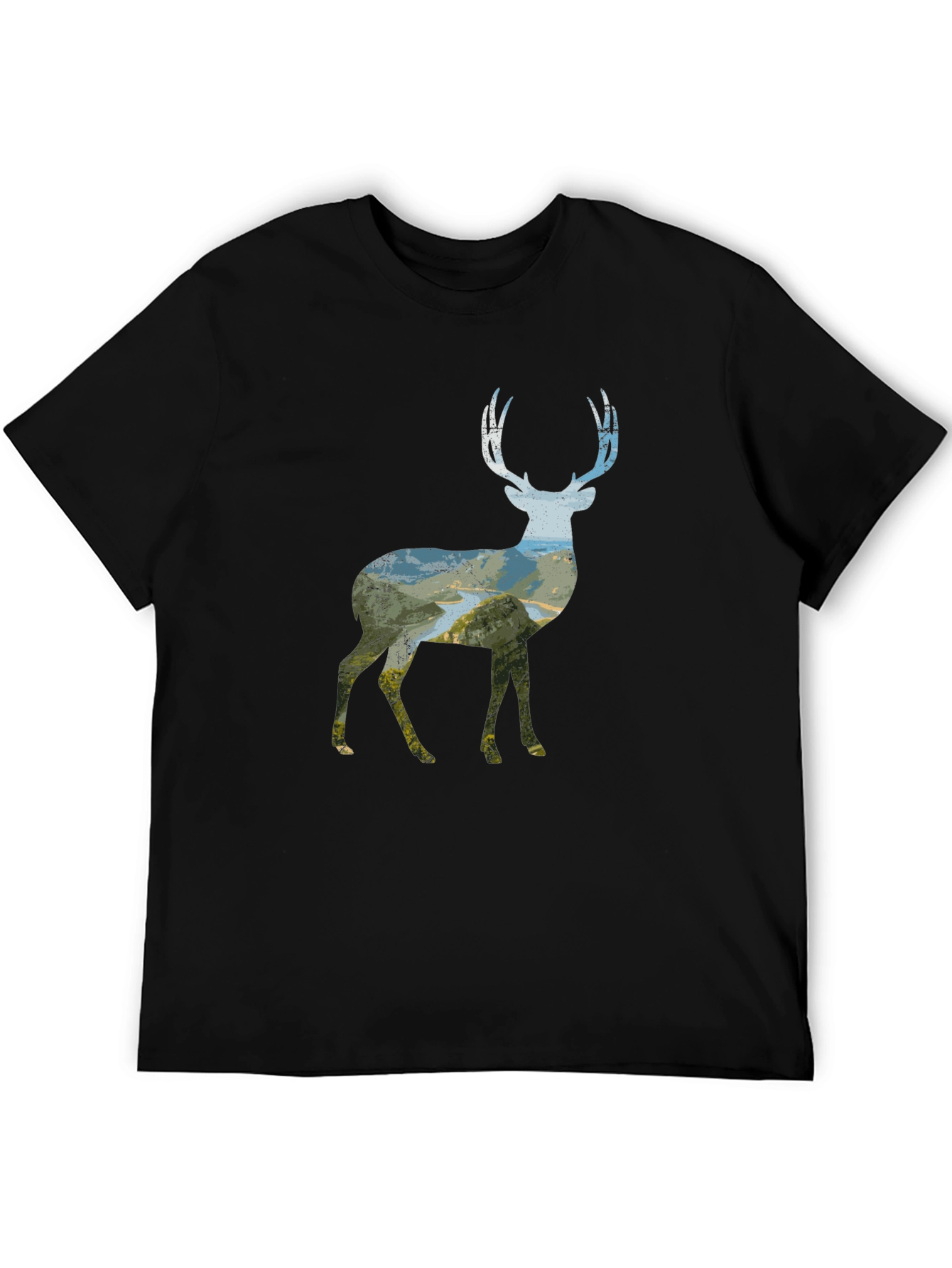 Nature Deer Graphic Tee - Unisex Black T-Shirt