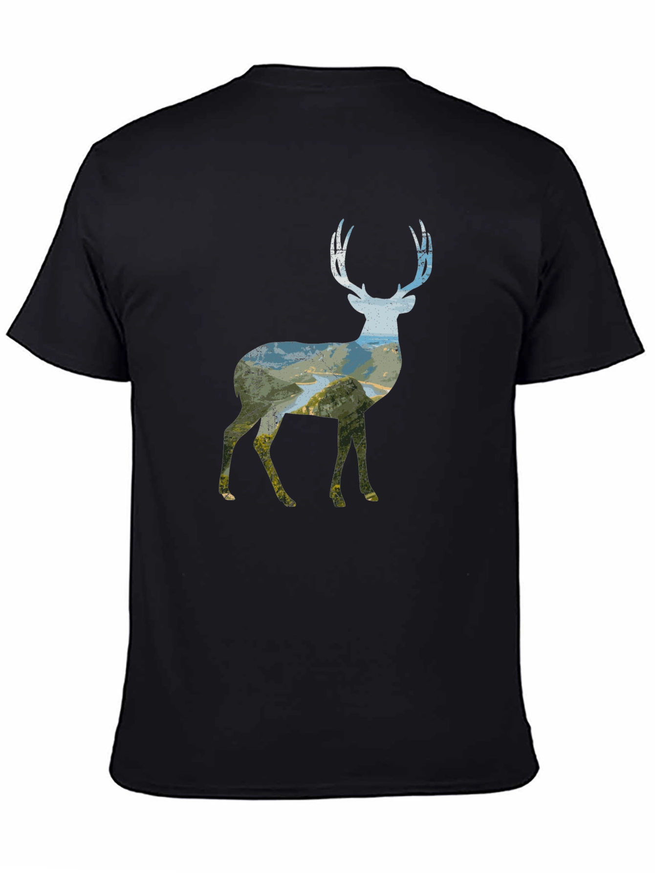 Nature Deer Graphic Tee - Unisex Black T-Shirt