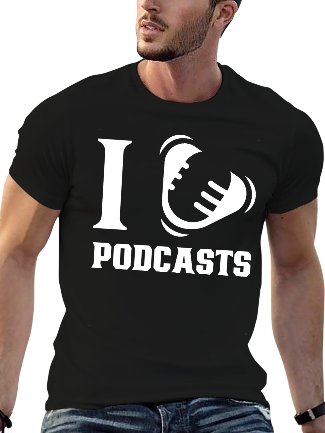 I Love Podcasts T-Shirt - Black