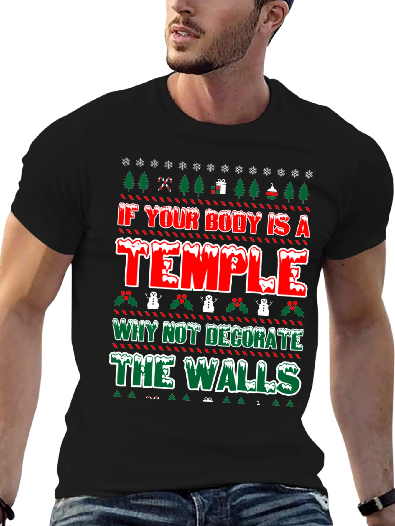 Funny Tattoo Lover Ugly Christmas T-Shirt