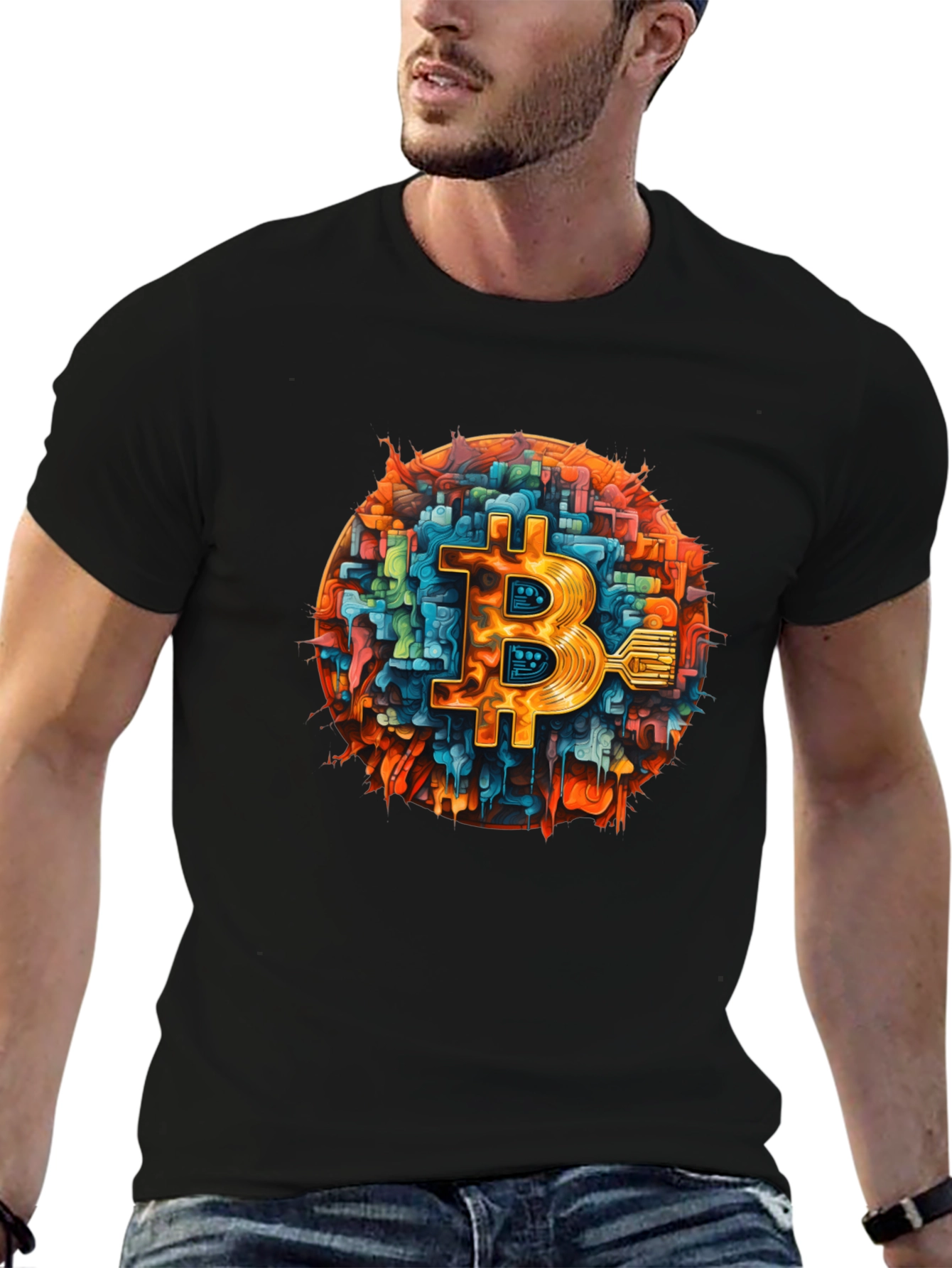 Bitcoin Tech T-Shirt - Black Crypto Tee