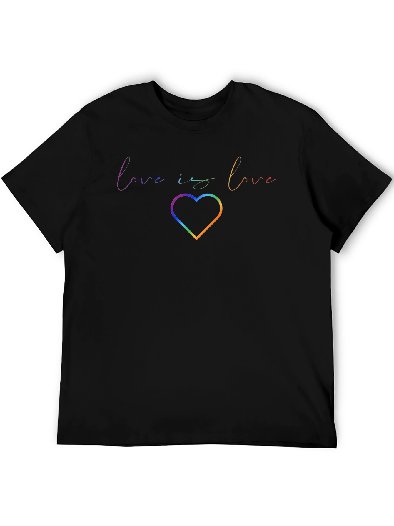 Love is Love LGBT Pride Rainbow Heart Graphic T-Shirt