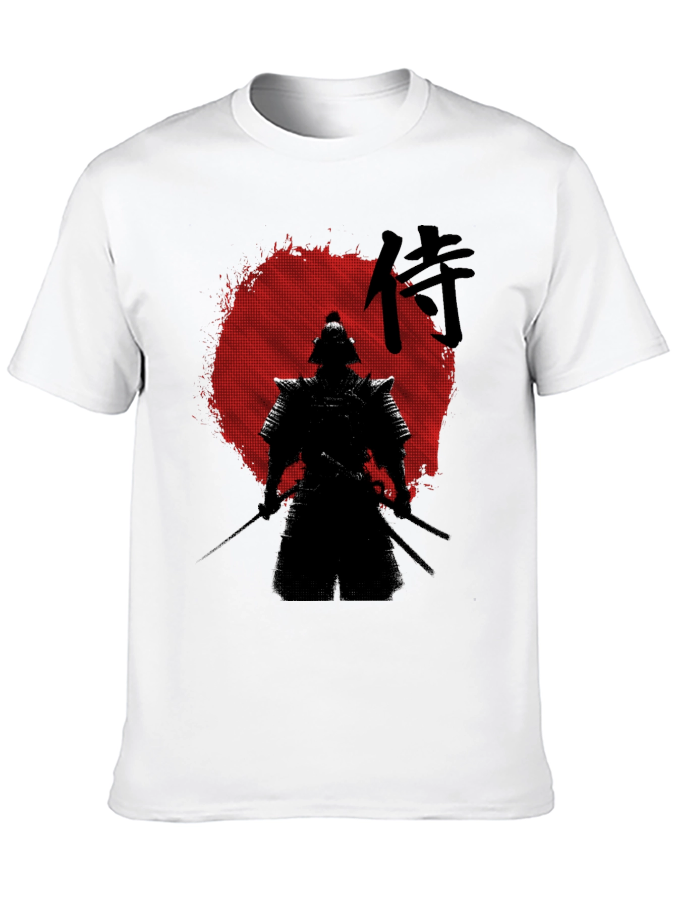Samurai Graphic Print T-Shirt - Black