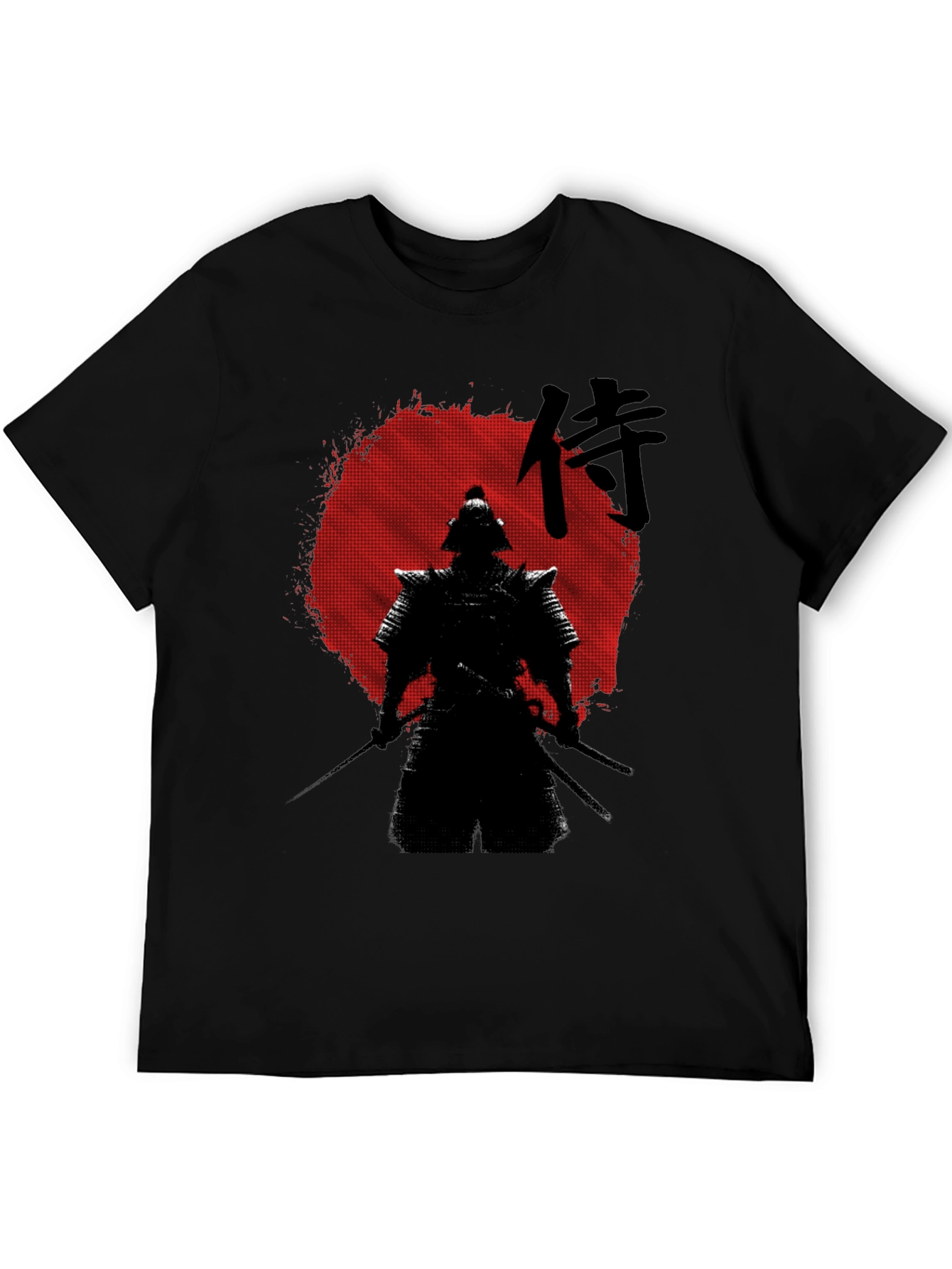 Samurai Graphic Print T-Shirt - Black