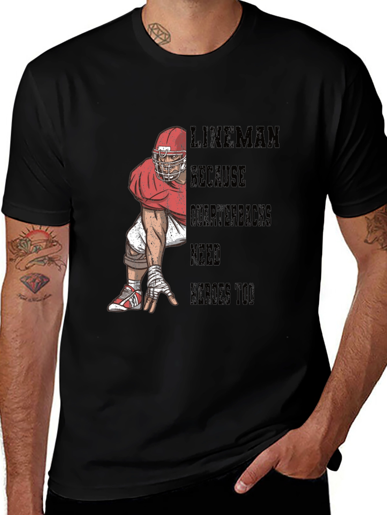 Lineman Hero Football T-Shirt