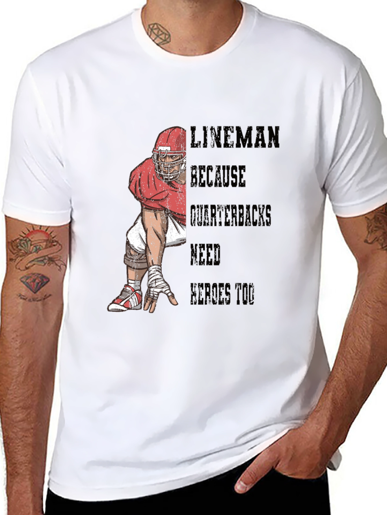 Lineman Hero Football T-Shirt