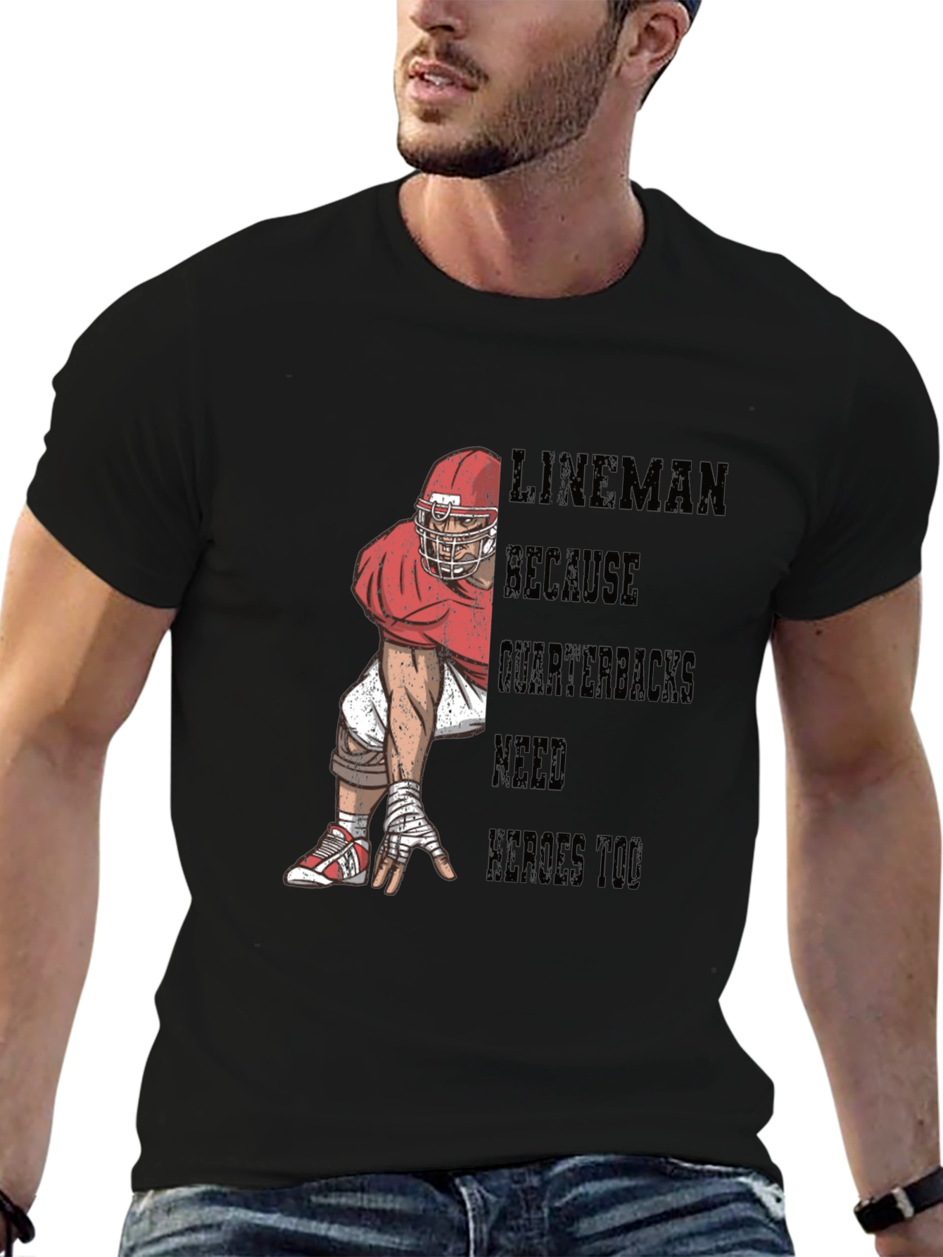 Lineman Hero Football T-Shirt