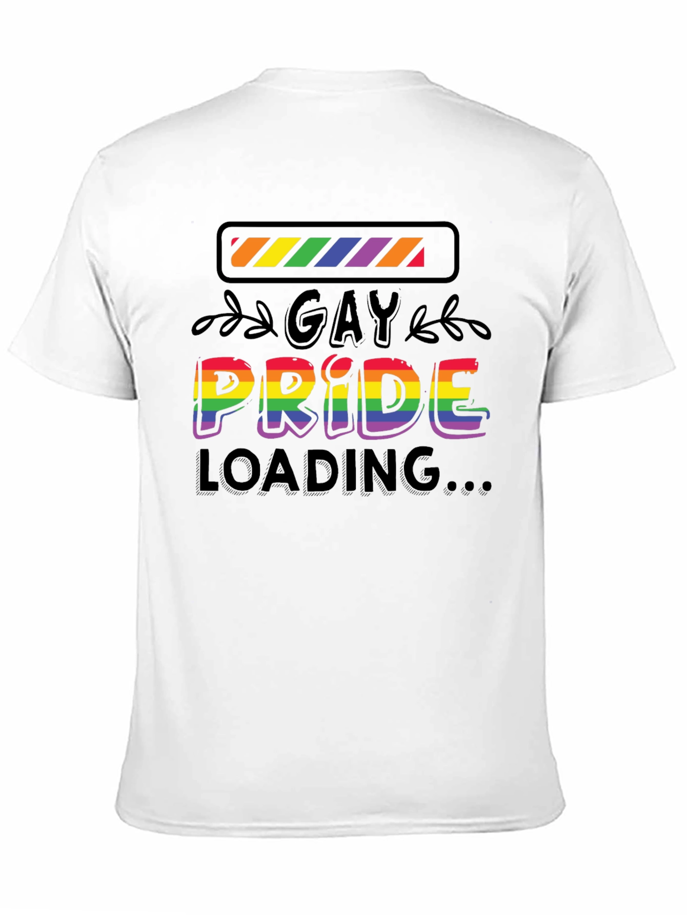 Gay Pride Loading T-Shirt - Black Cotton Blend Tee