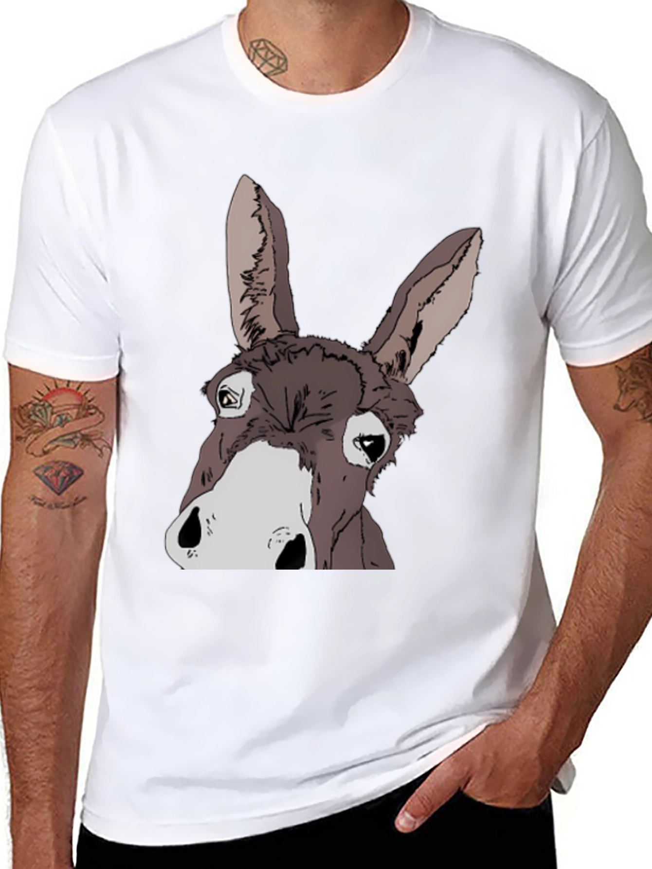 Funny Donkey Graphic T-Shirt - Black Cotton Tee