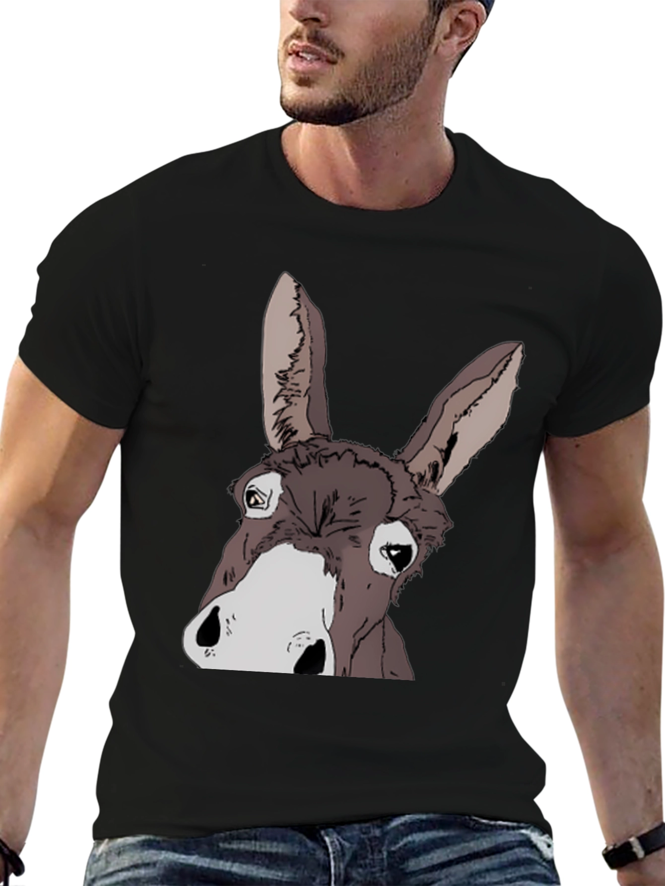 Funny Donkey Graphic T-Shirt - Black Cotton Tee