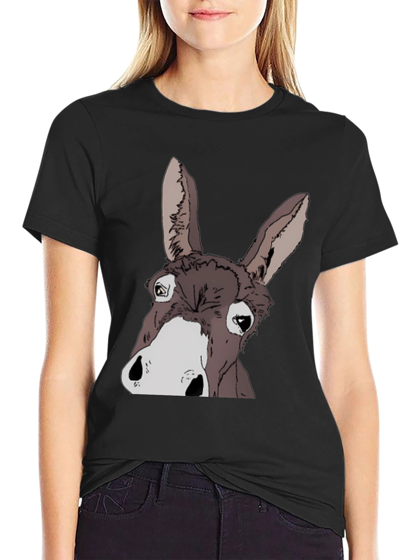 Funny Donkey Graphic T-Shirt - Black Cotton Tee
