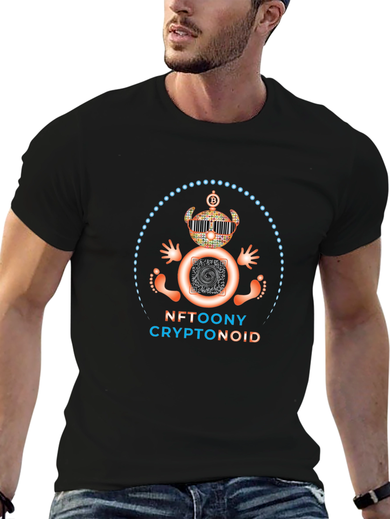 NFT Toony Cryptonoid Graphic Tee - Black