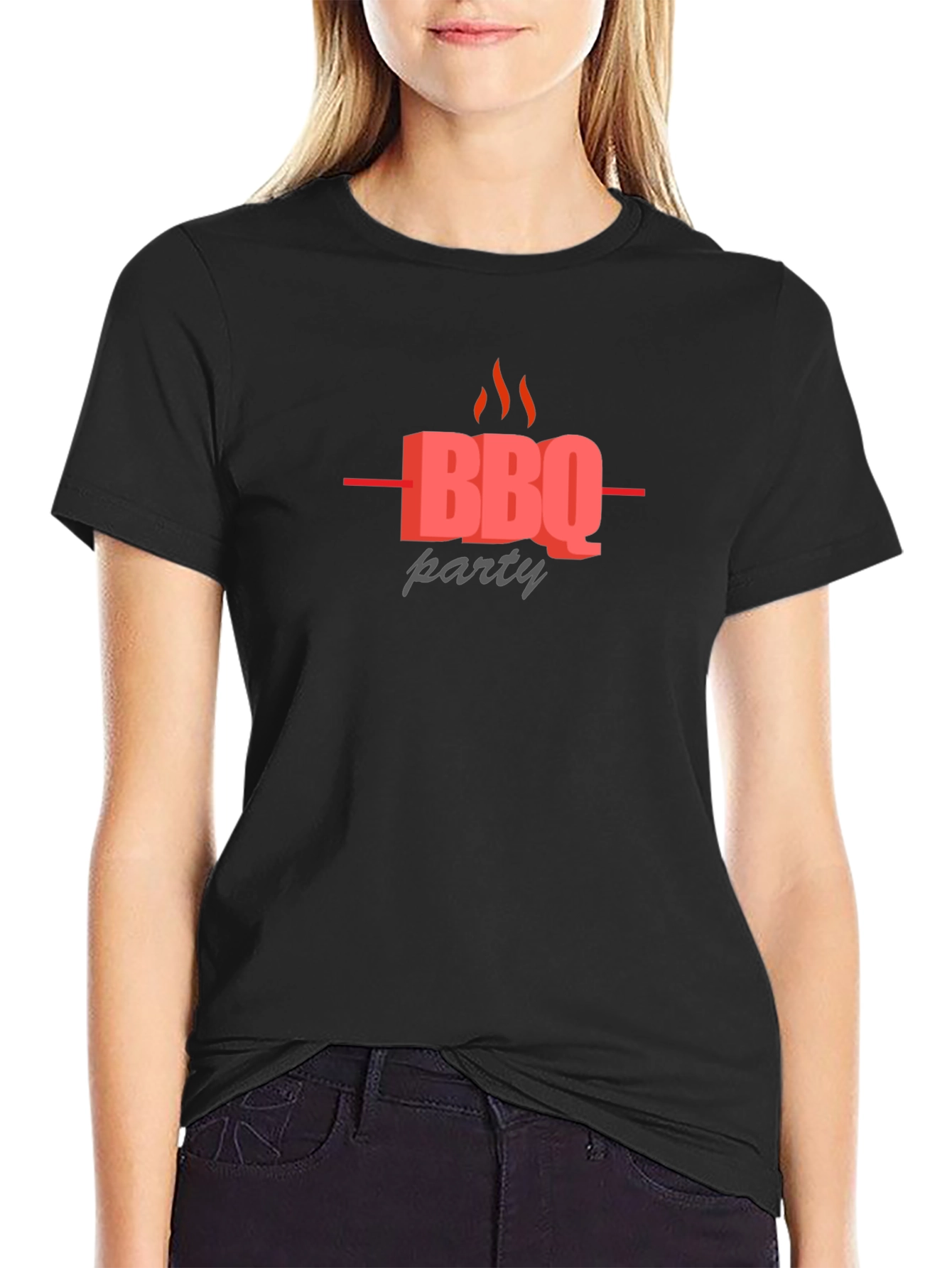 BBQ Party Graphic Black T-Shirt