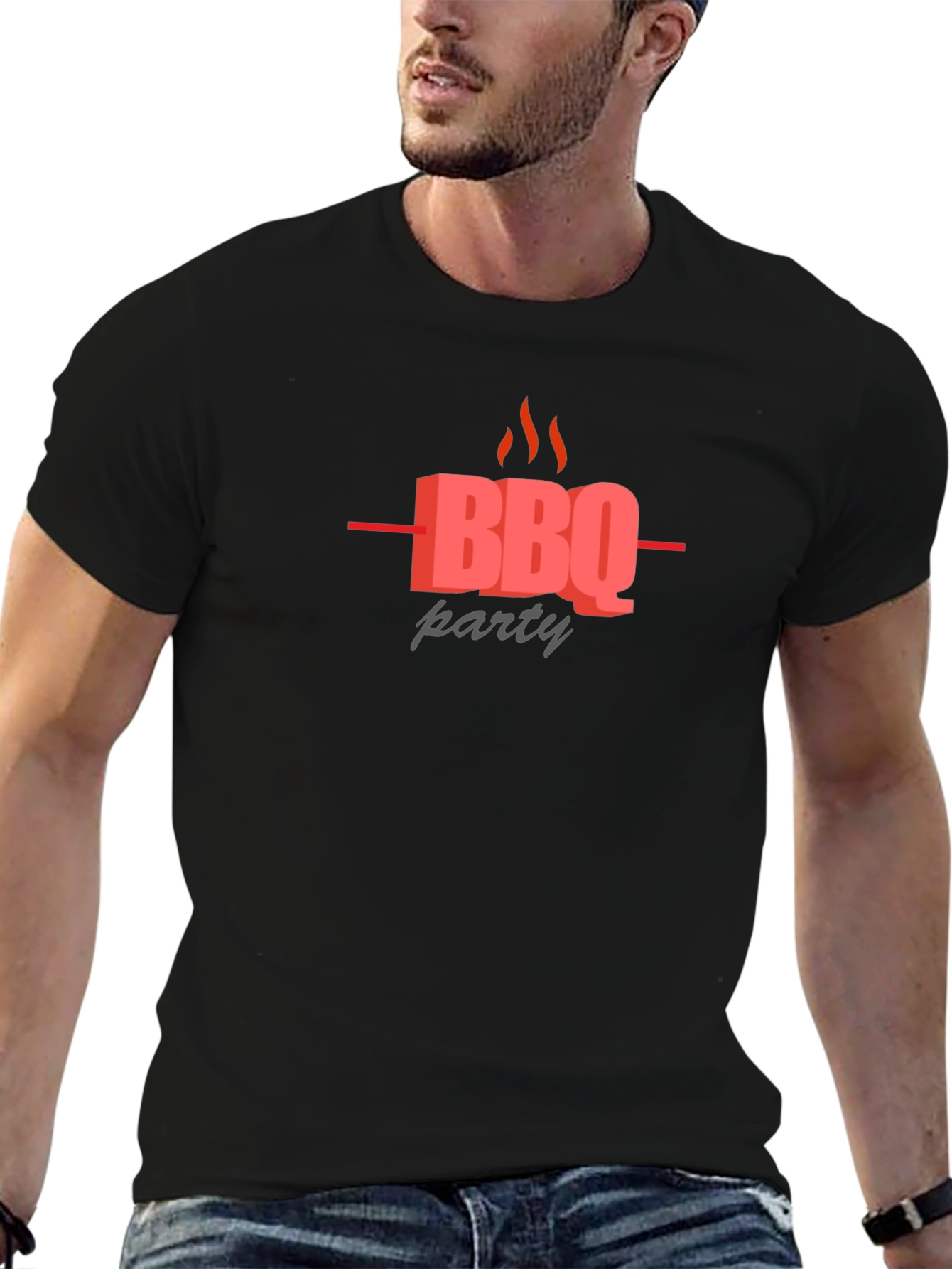 BBQ Party Graphic Black T-Shirt