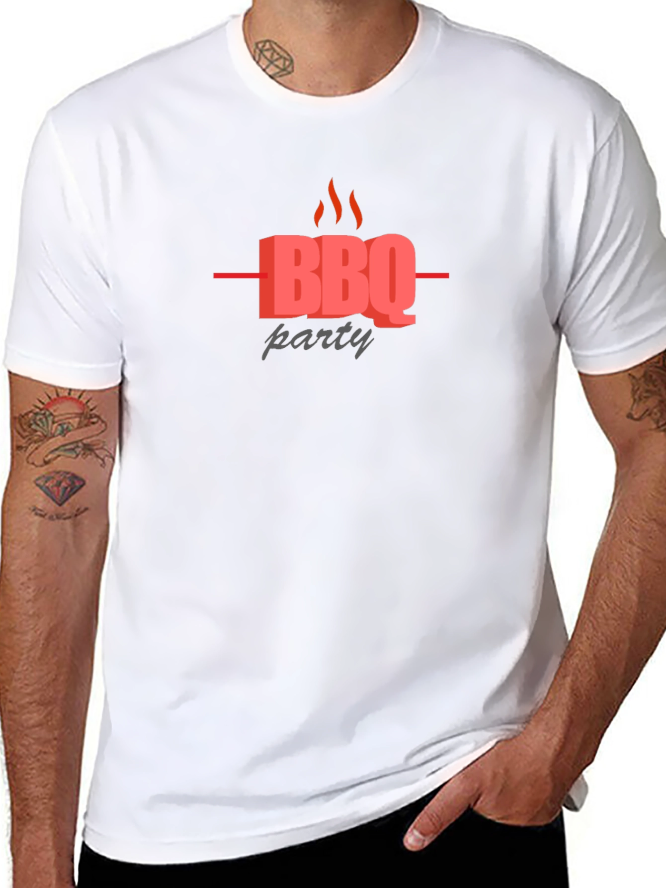 BBQ Party Graphic Black T-Shirt
