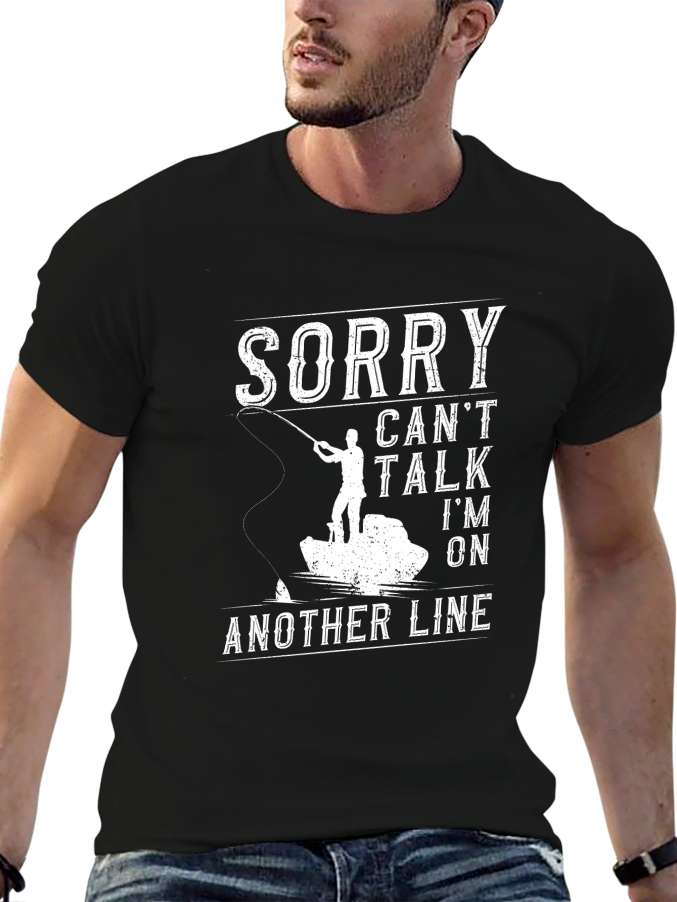 Sorry Cant Talk Fishing T-Shirt